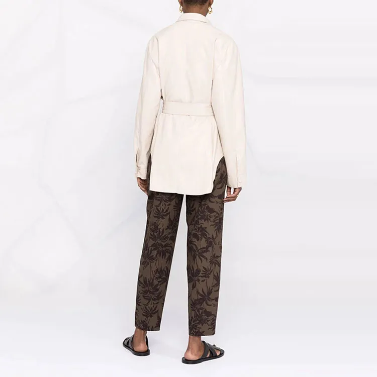 NANUSHKA Vegan leather Belted Oversize Shirt-2