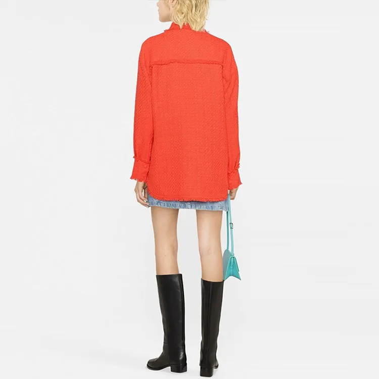 MSGM Fringed Tweed Overshirt-2