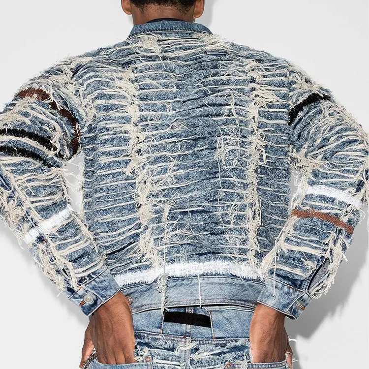 1017 ALYX 9SM X Blackmeans Shredded Denim Jacket-1