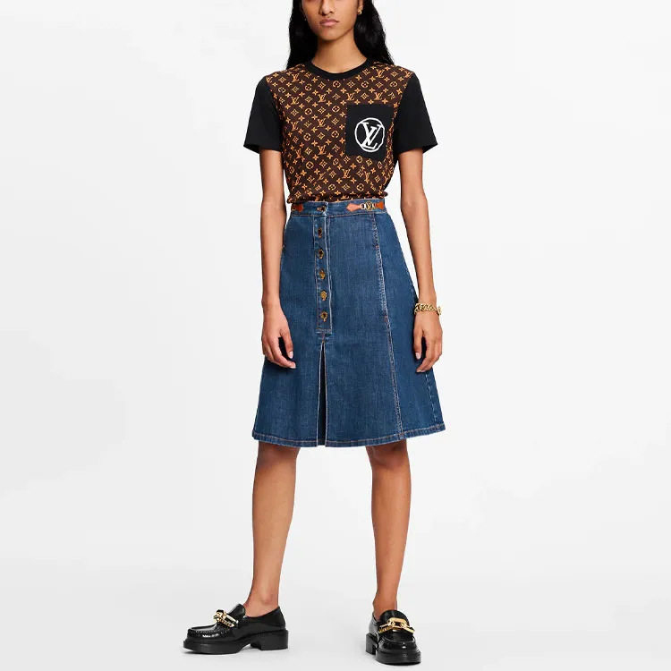 LOUIS VUITTON New Quarterly Products Of LV T Shirts Women's Brown-1