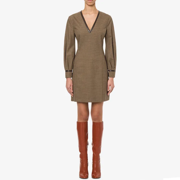MOSCHINO Long-Sleeved Dresses Women's Brown-1