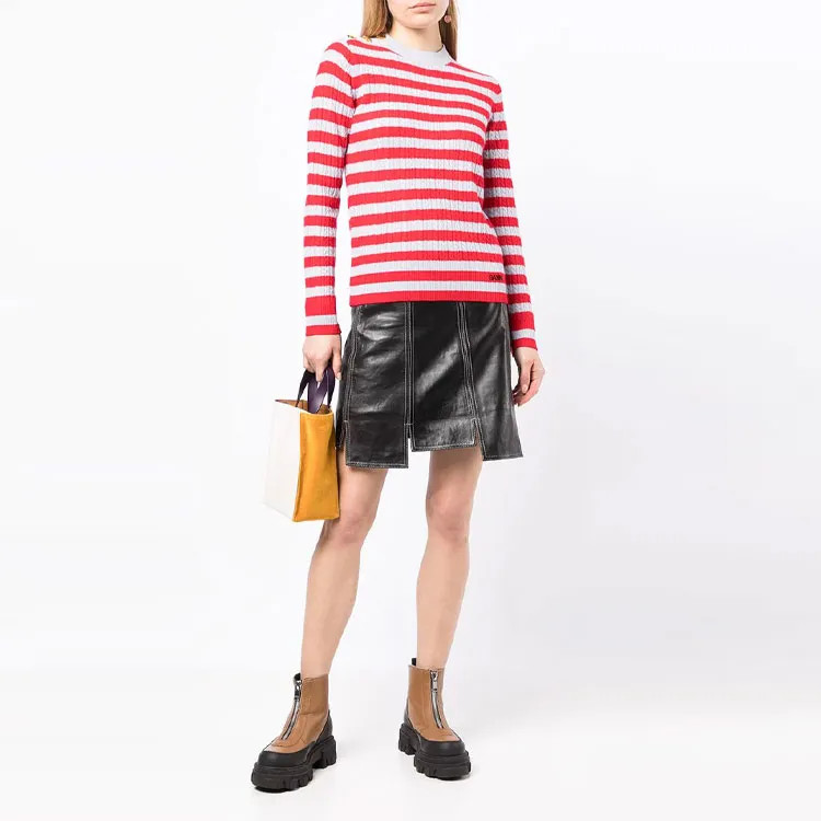 GANNI Striped Cable Knit Jumper-1