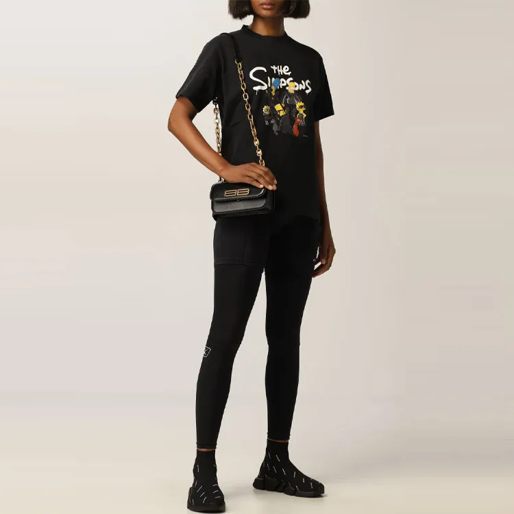 Balenciaga X The Simpsons Women'ss Small Fit T Shirt Black-1