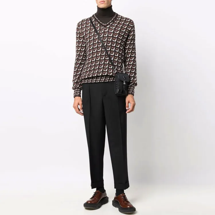 PRADA Cashmere Sweaters Men Brown-1