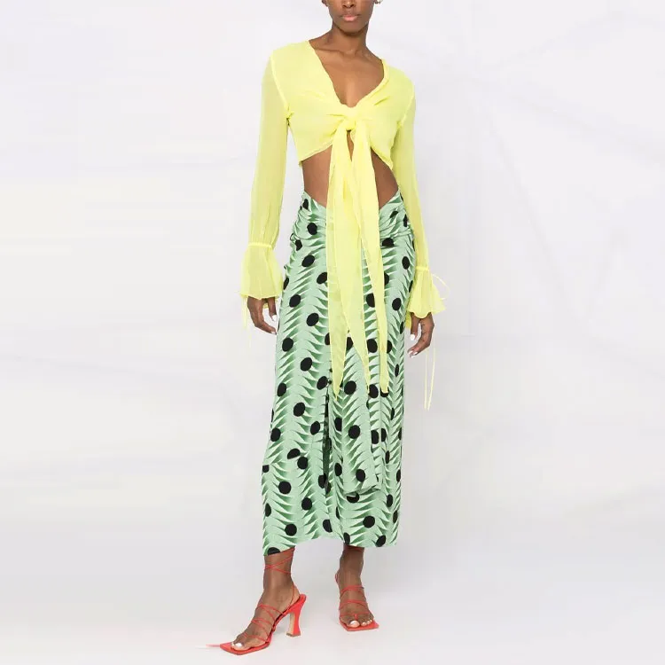 Blumarine Crop Tops Women's Yellow-1