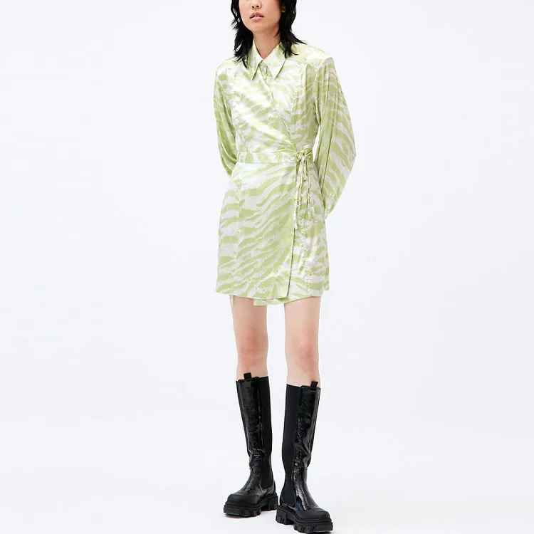 GANNI Long-Sleeved Dresses Women's Green-1