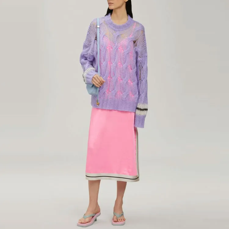 PALM ANGELS SS22 Loose Fit Sweater Women's Purple-1