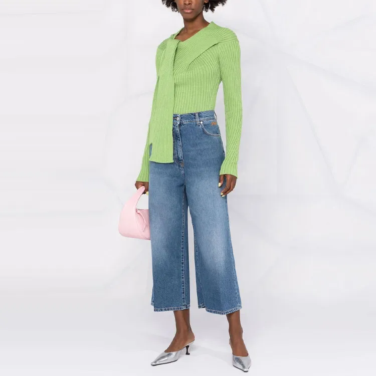 MSGM Ribbed knit Knot detail Top-2