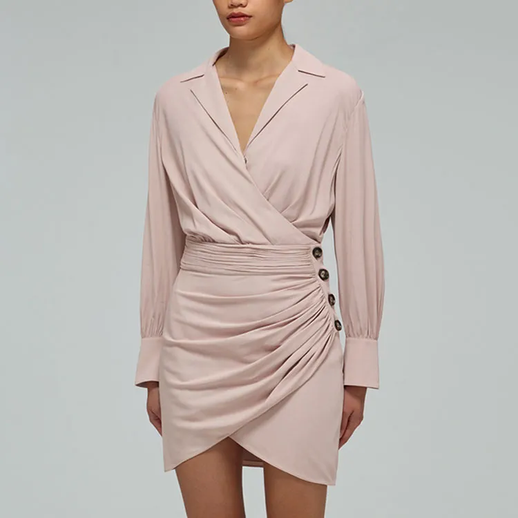 Self portrait Long Sleeved Dress Women's Light Coffee-2