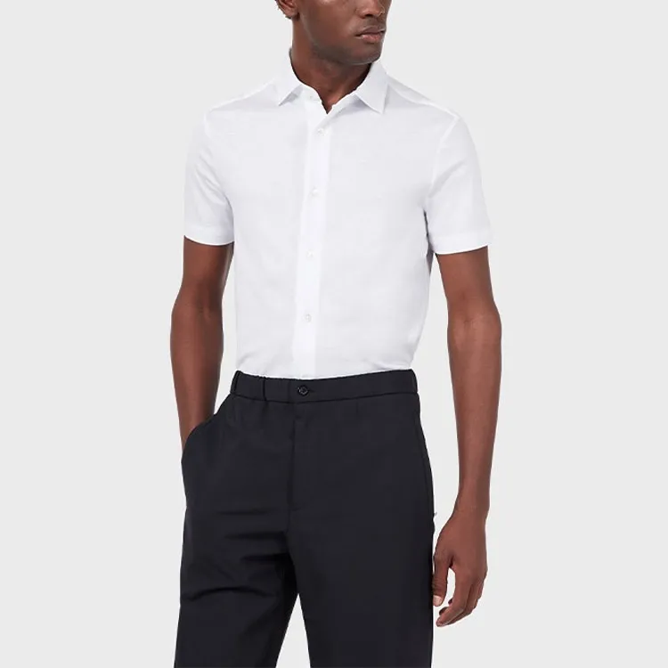 EMPORIO ARMANI Asv Short sleeved Lyocell blend Jersey Shirt-1
