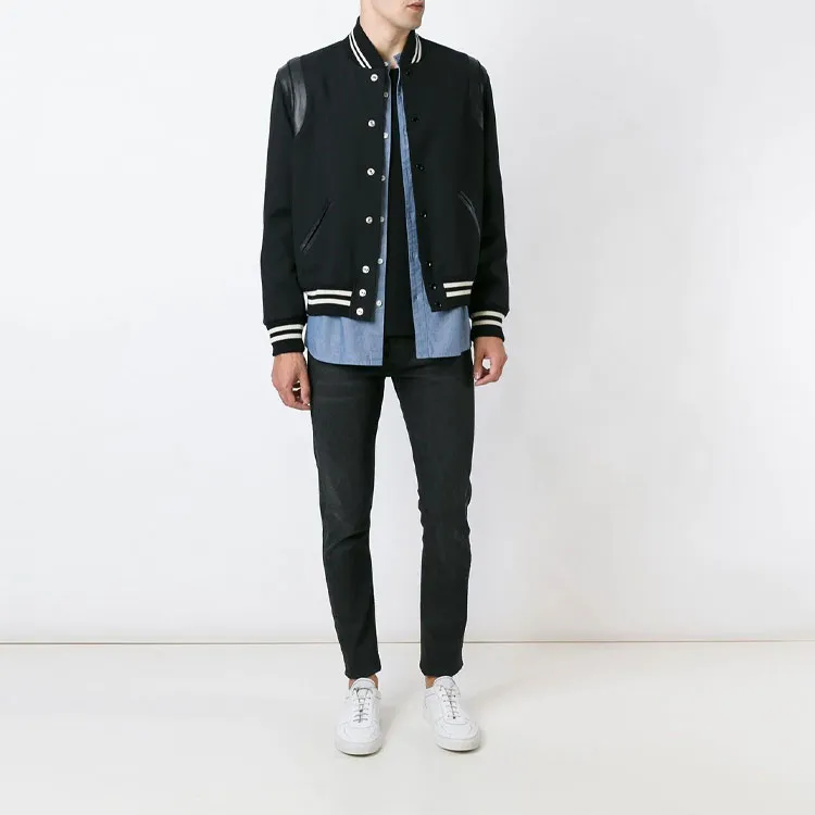 SAINT LAURENT Baseball Jacket Men's Black-1