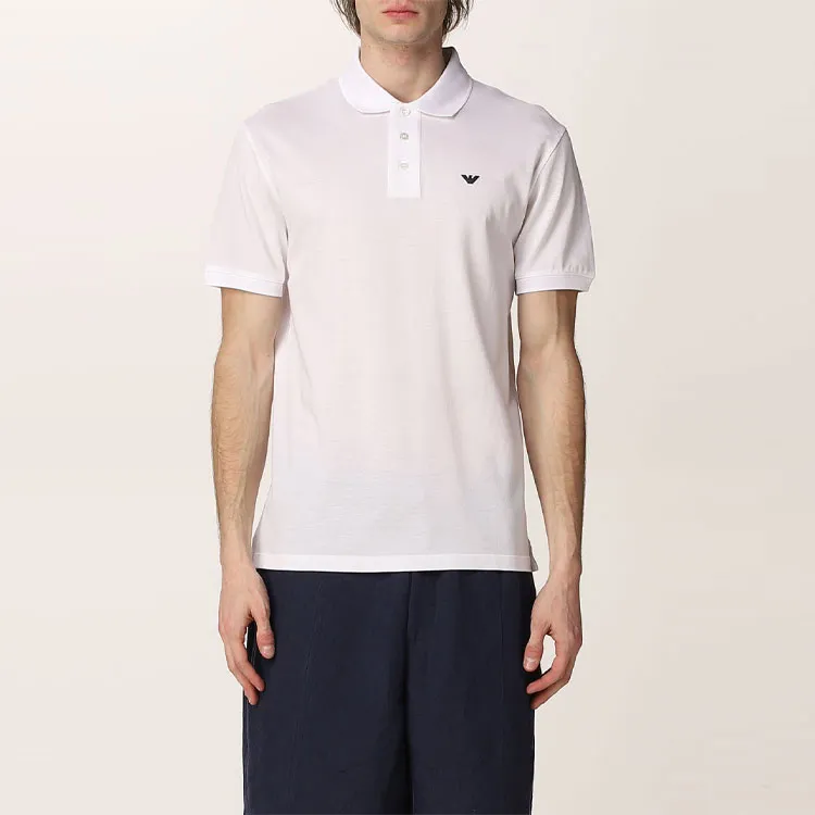 EMPORIO ARMANI Mercerised Piqué Polo Shirt With Micro Eagle-5
