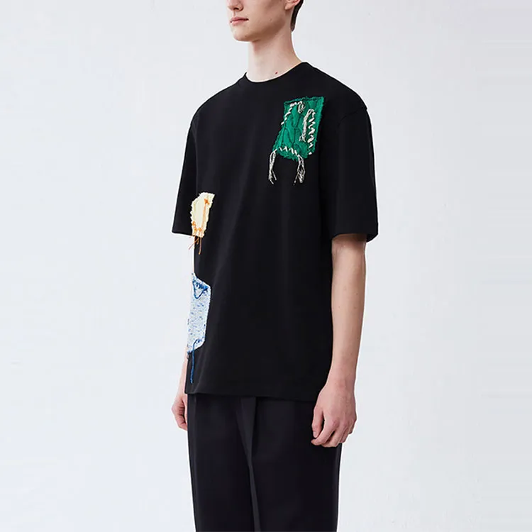 Tom Tailor Granatowy T-shirt z okrągłym dekoltem i logo