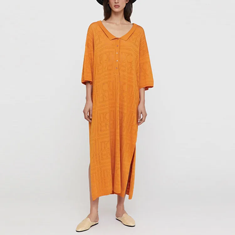 TOTEME Long-Sleeved Dresses Women's Orange Red-1