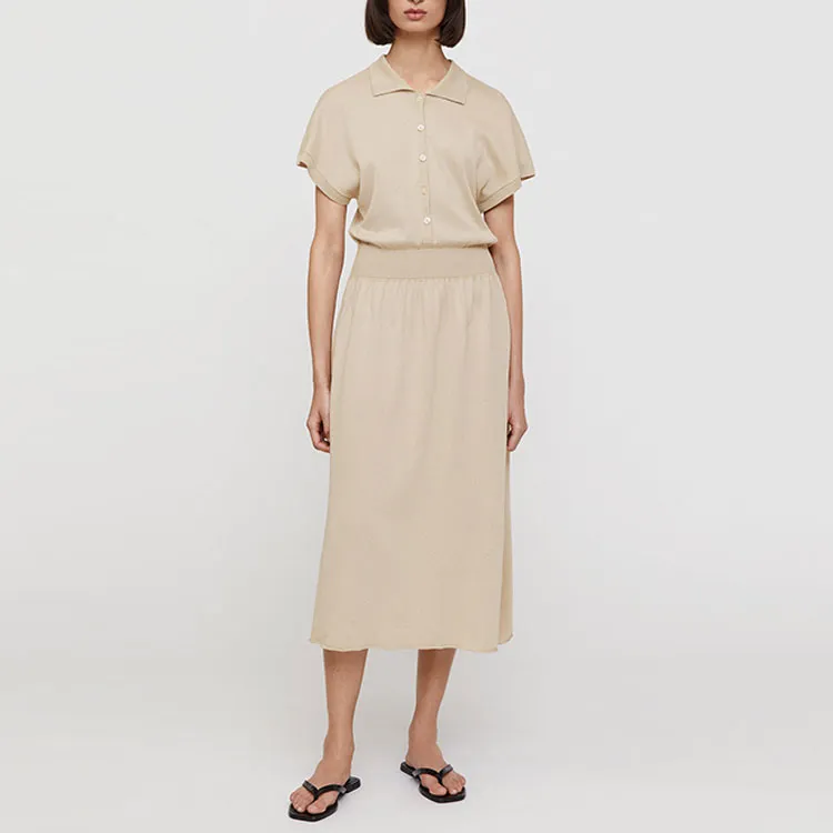 TOTEME Short Sleeved Dresses Women's Beige-1