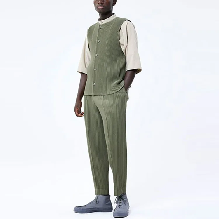 Homme Plissé Issey Miyake Vests Men Green-3