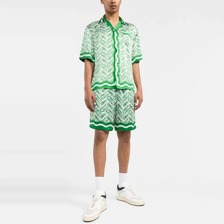 CASABLANCA Cuban Collar Short Sleeve Shirt-1