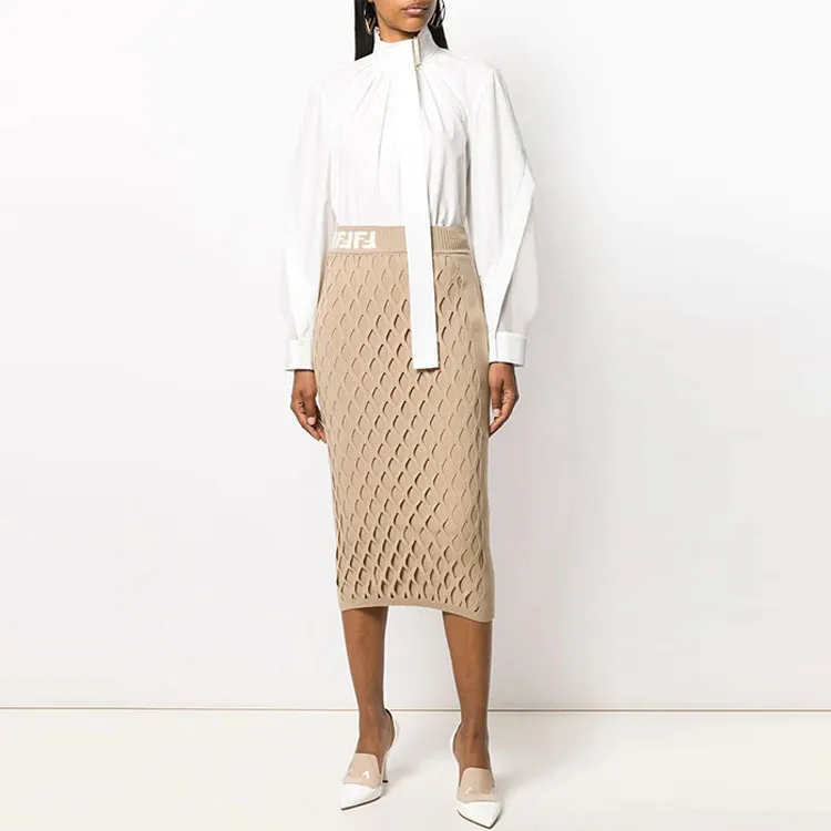 FENDI Casual Long Skirt Women's Khaki-1