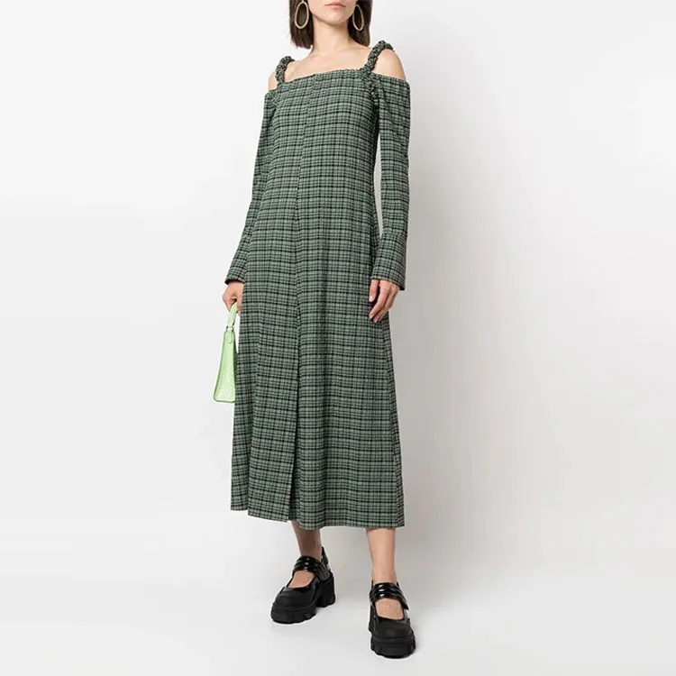 GANNI Slip Dresses Women's Green-1