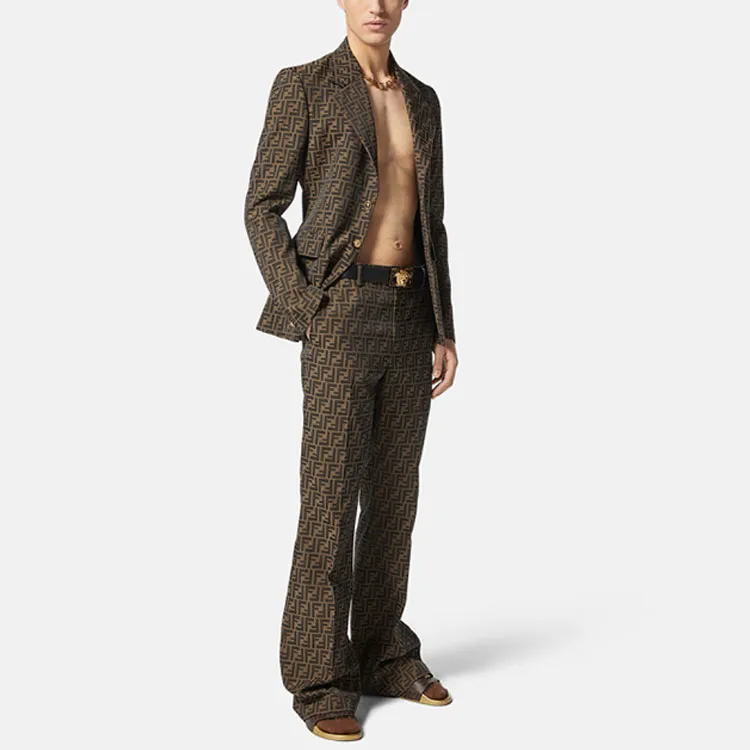 Fendi Fendace Ff Jacquard Mens Blazer-3