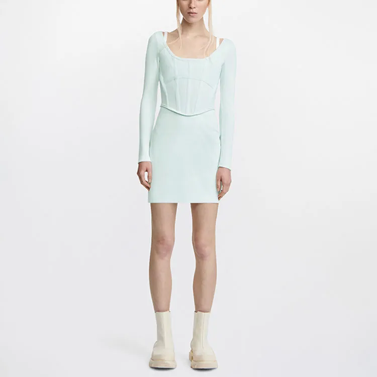 DION LEE Long-Sleeved Dresses Women's Light Blue-2