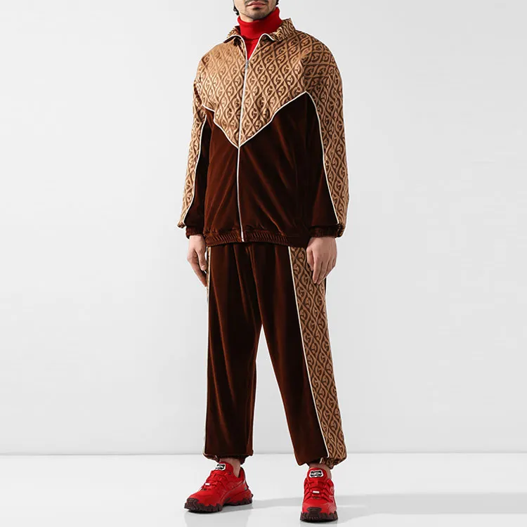 GUCCI Knitted Sports Pants Men's Brown-1