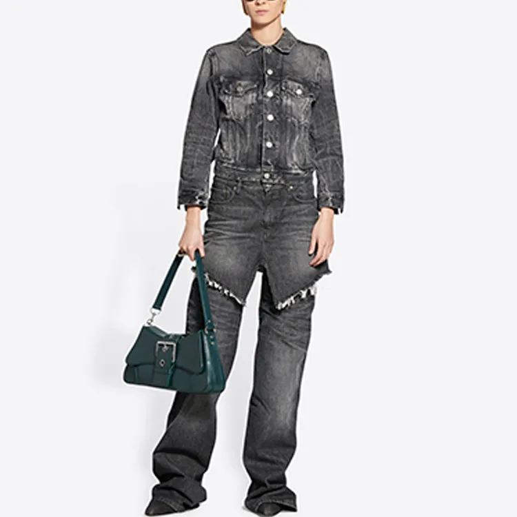 Balenciaga Distressed Effect Denim Jacket-2