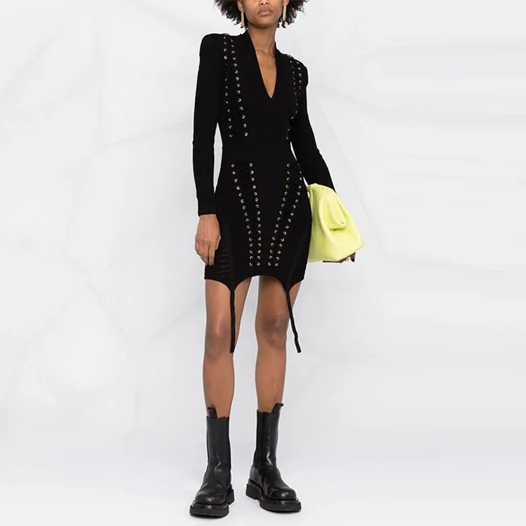 BALMAIN Eyelet detail Lace up Dress-1