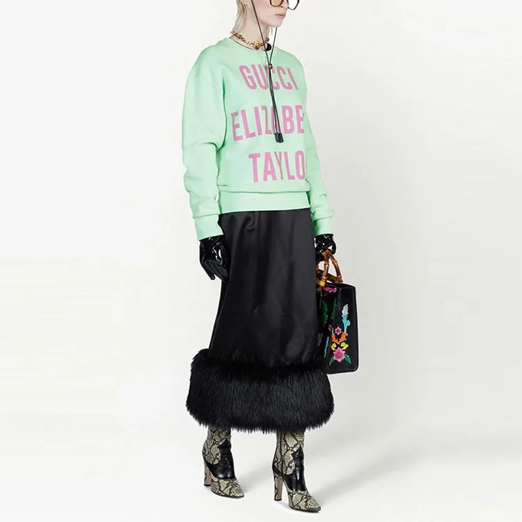 GUCCI Graphic Printed Sweatshirt Green-4