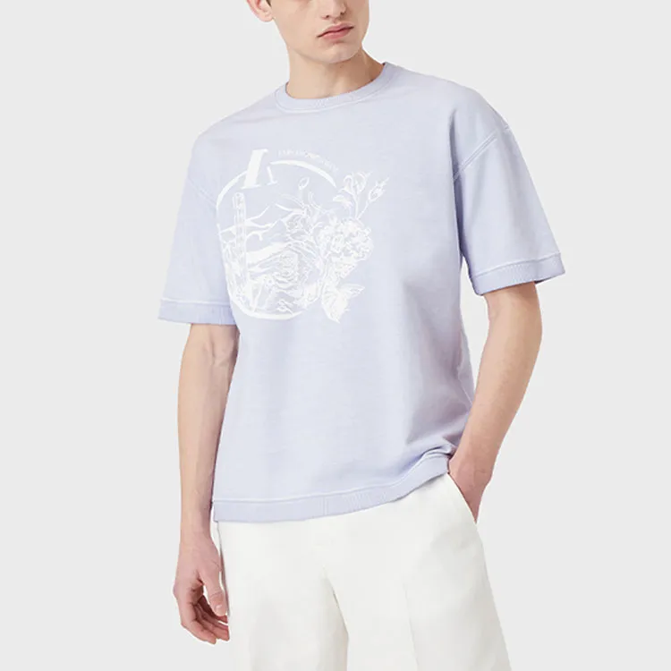 EMPORIO ARMANI T Shirts Men Light Purple-2