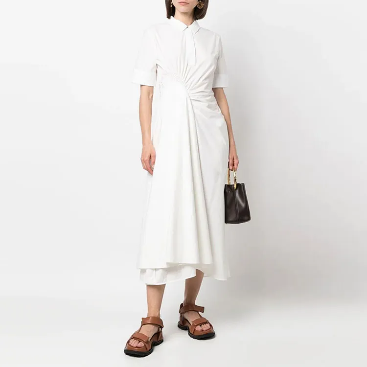 JIL SANDER Ruched Shirt Midi Dress-1