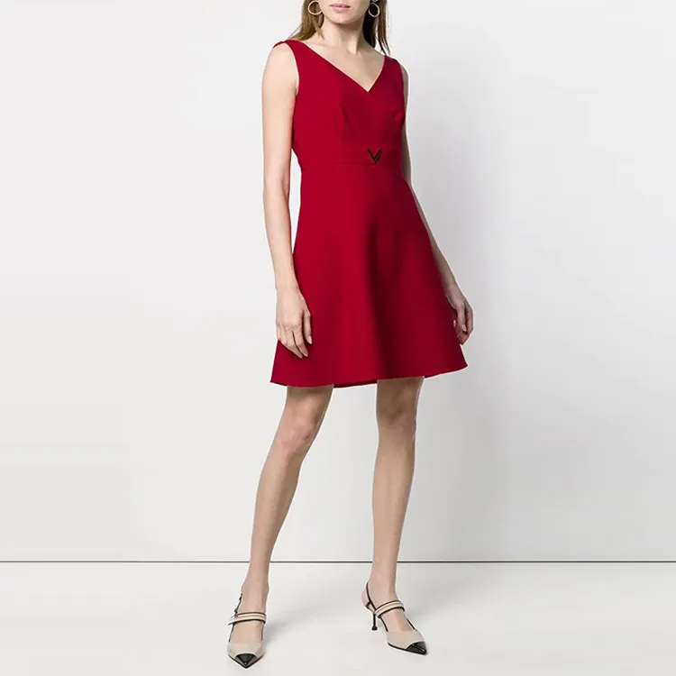 Valentino Sleeveless Dresses Women's Red-1