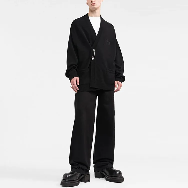 Balenciaga SS22 Knitted Fabric Cardigan Coat Men's Black-1