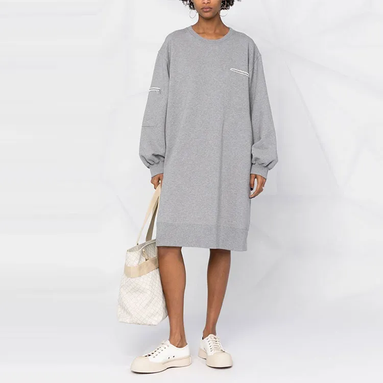 MM6 Maison Margiela Long Sleeved Dresses Women's Gray-1
