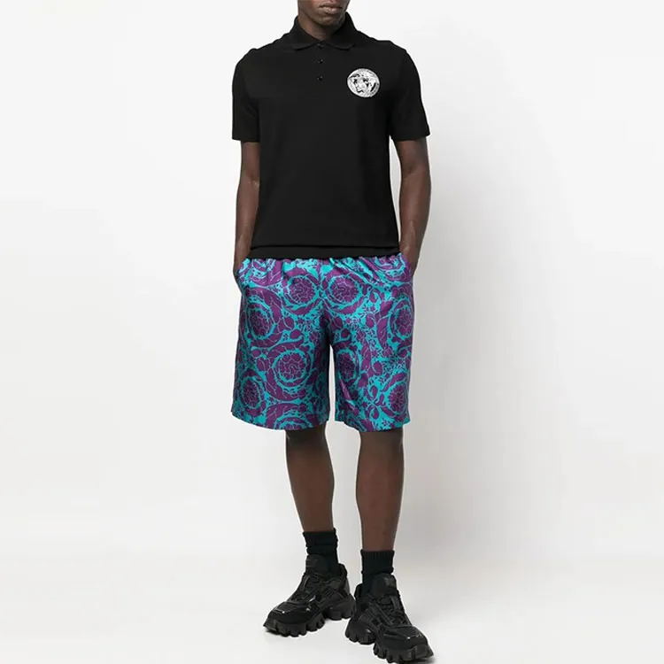 VERSACE Medusa Embroidered Short Sleeved Polo Shirt-1