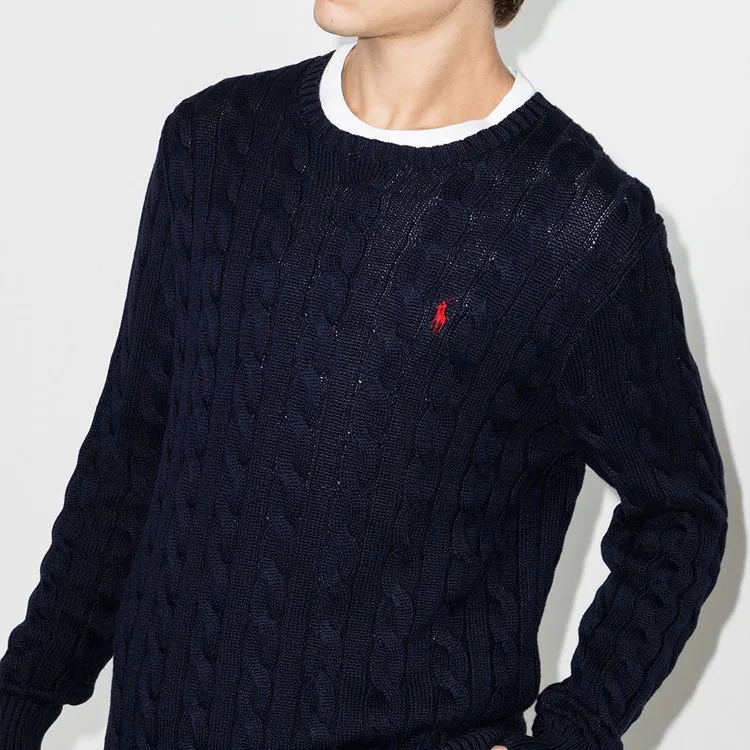 Polo Ralph Lauren Logo Embroidered Cable Knit Jumper-4