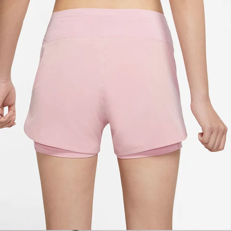 Nike Eclipse 2 in 1 Running Training Sports Woven Shorts Pink-2