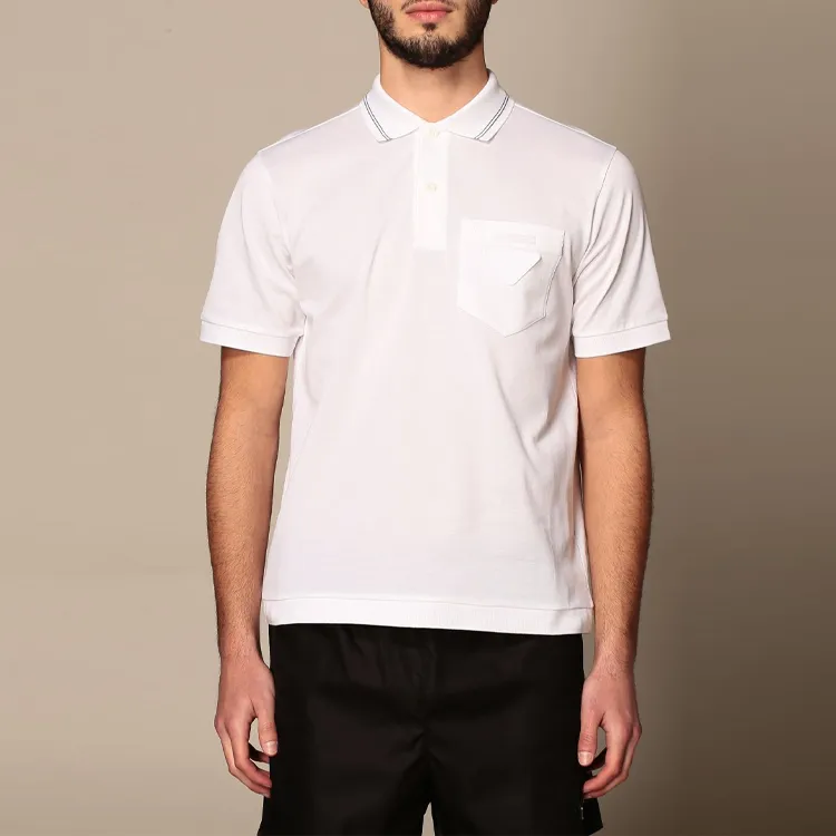 PRADA Polo Shirts Men White-2