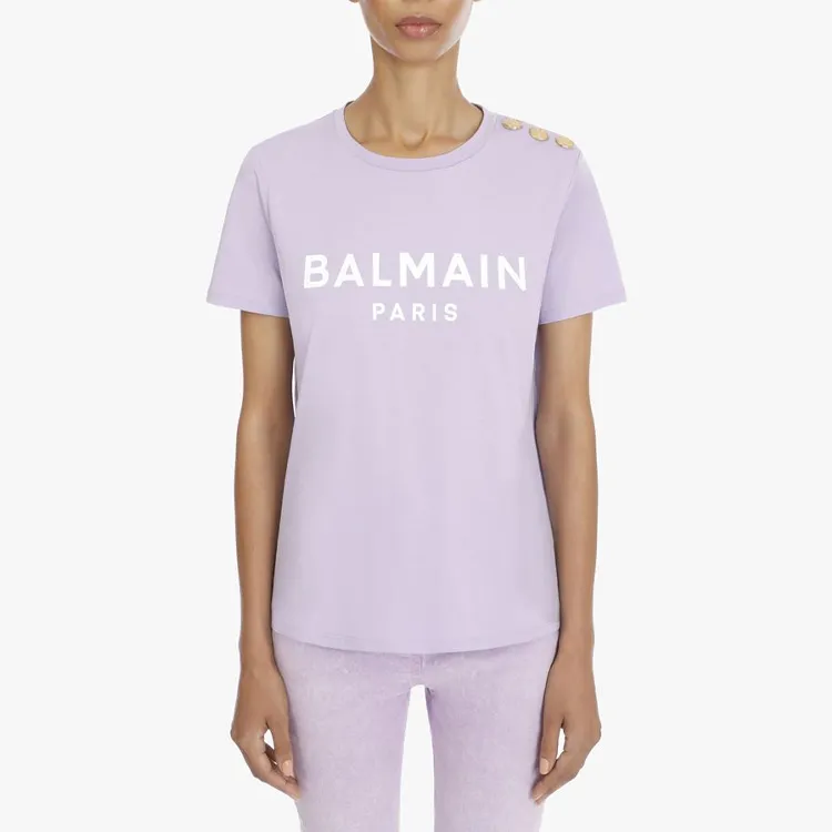 BALMAIN T-Shirts Women's Light Purple-5