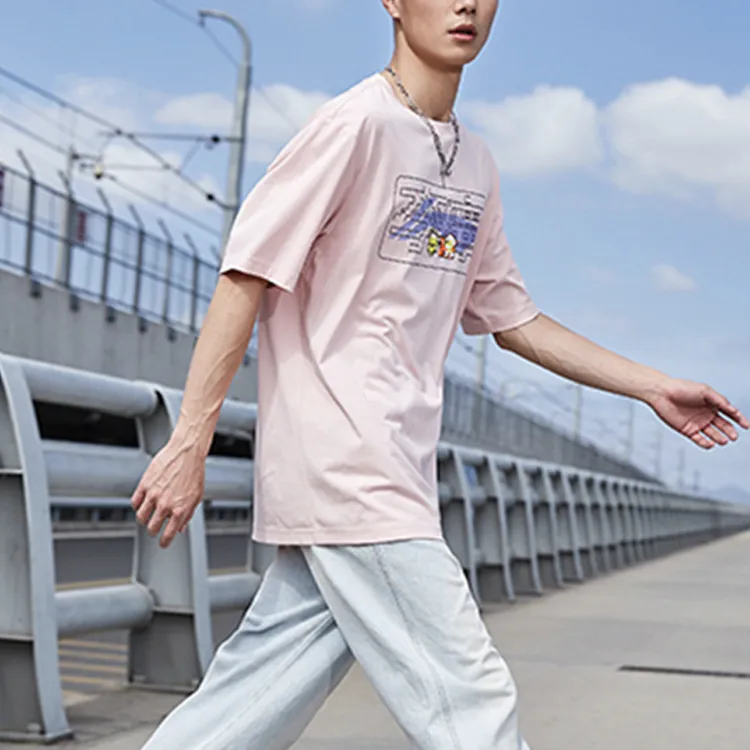 LiNing Sports Fashion Collection T Shirt Unisex Pink-2