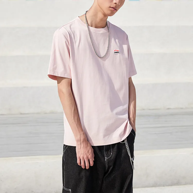 LINING Sports Fashion Collection T Shirts Men Light Pastel Pink-4