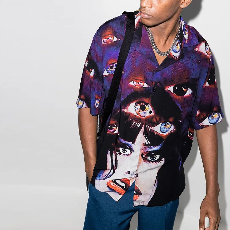 RHUDE Eyes Button Down Shirt-1