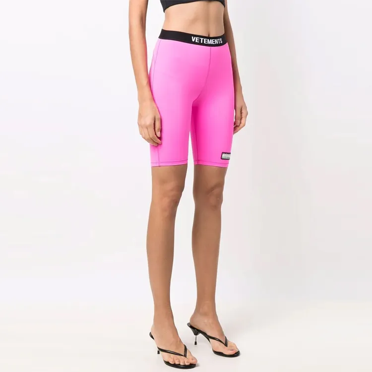 Vetements Logo Cycling Shorts 'Hot Pink/Black'-3