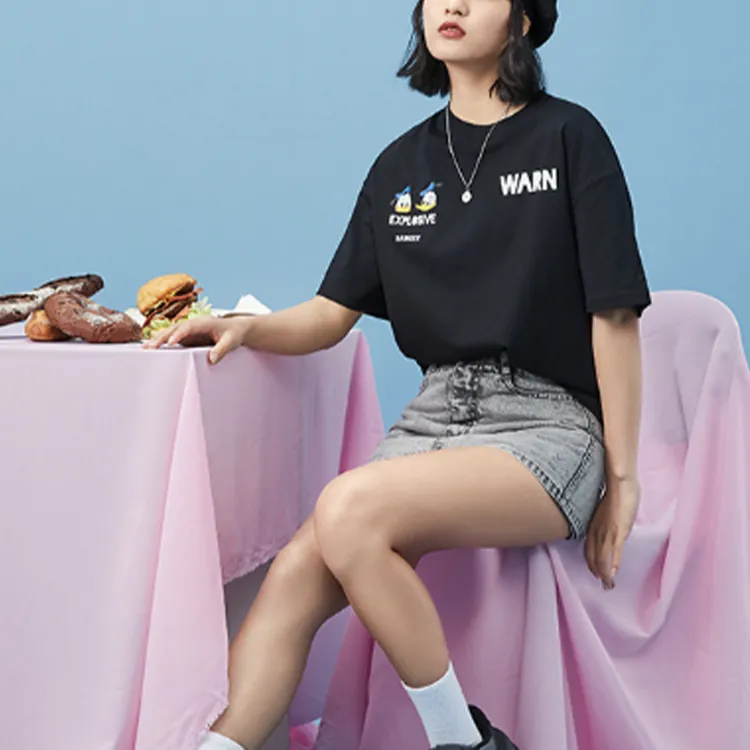 LiNing x Disney Sports Fashion Collection Drop Shoulder Sleeve T Shirt Women's Black-4