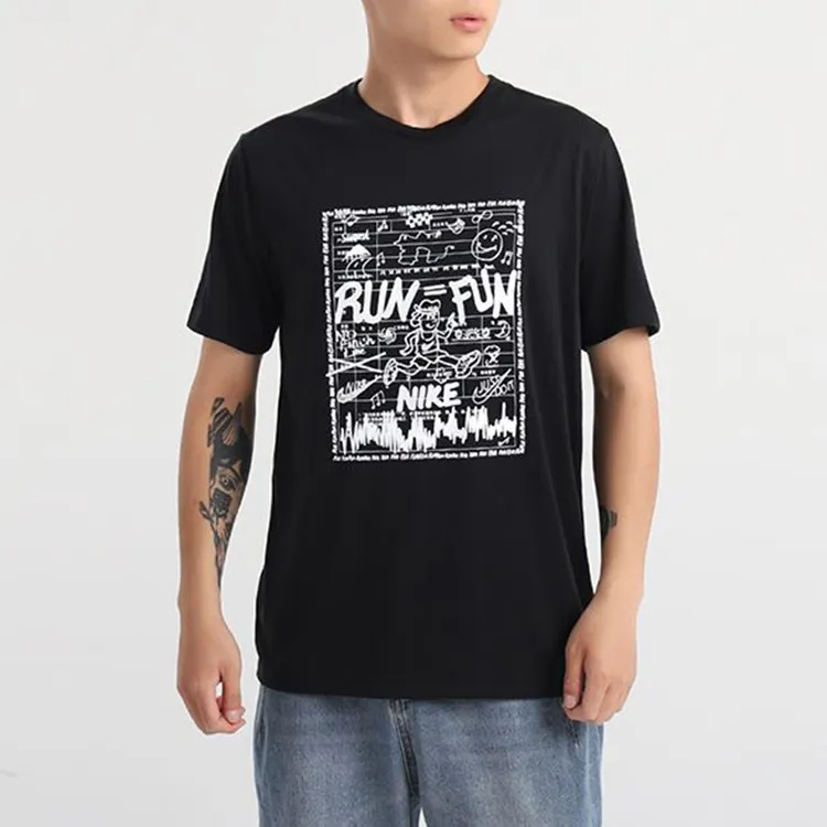 Nike T Shirts Men Black-2