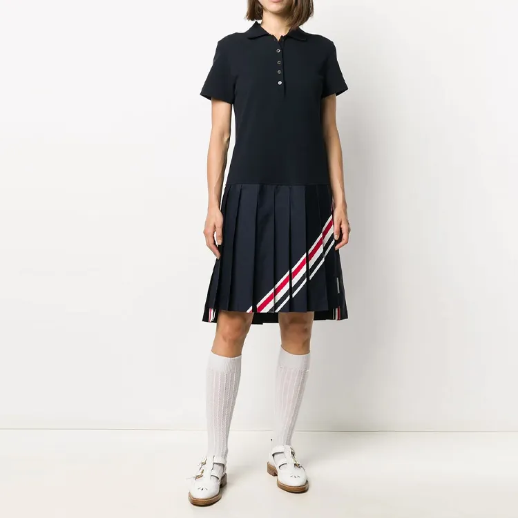 THOM BROWNE· Short Sleeved Dress Women's Black-2