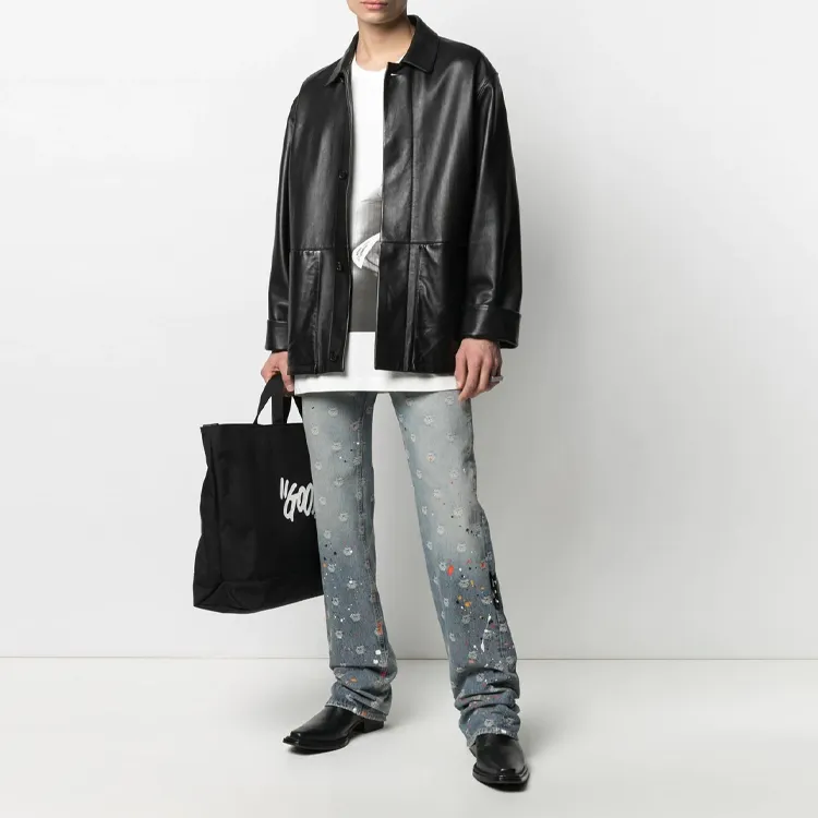 OFF WHITE Logo jacquard Paint splatter Jeans-1