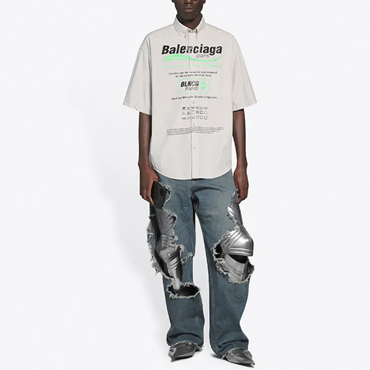 Balenciaga Shirts Men Gray-2