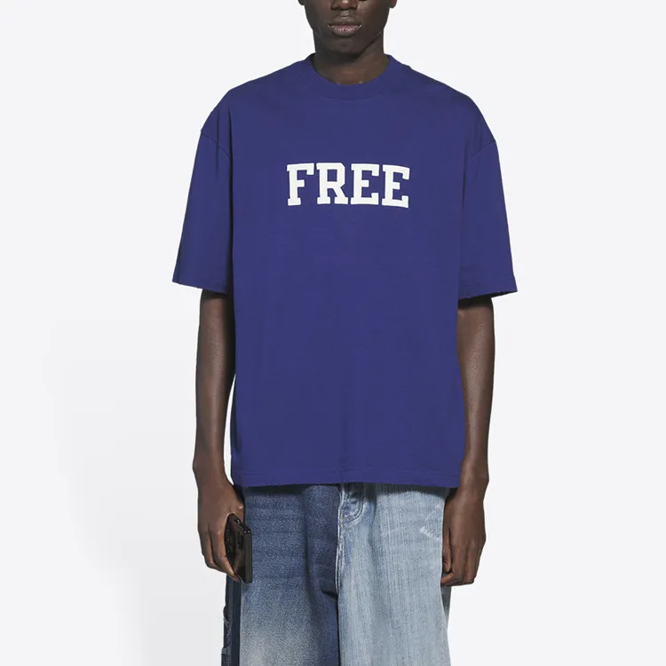 Balenciaga T Shirt Men's Dark Blue-3