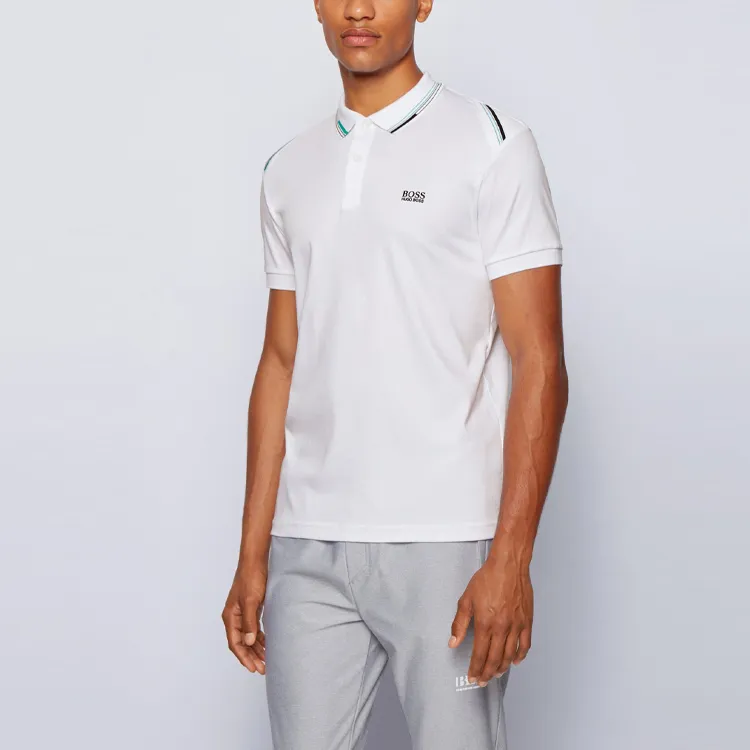 HUGO BOSS Short Sleeved Polo Shirt Men's White-4